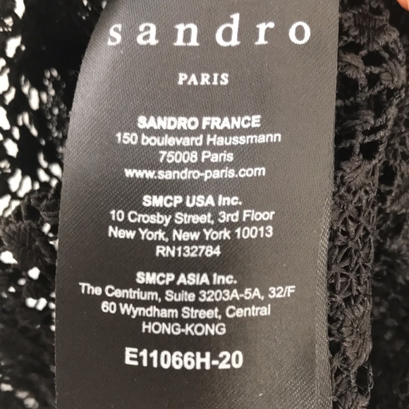 Sandro black lace short sleeved top - Picture 6 of 7